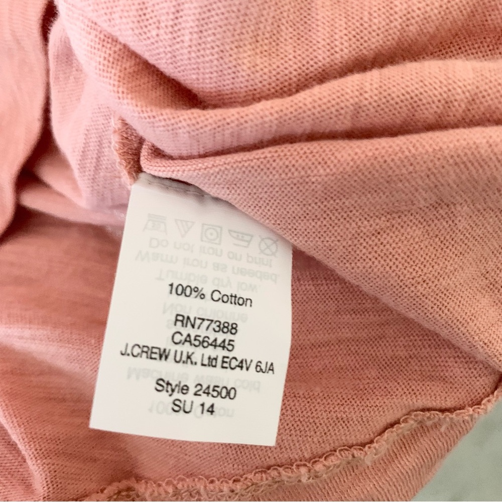 J.Crew Salmon Pink V-Neck Cotton T-Shirt - Picture 8 of 8
